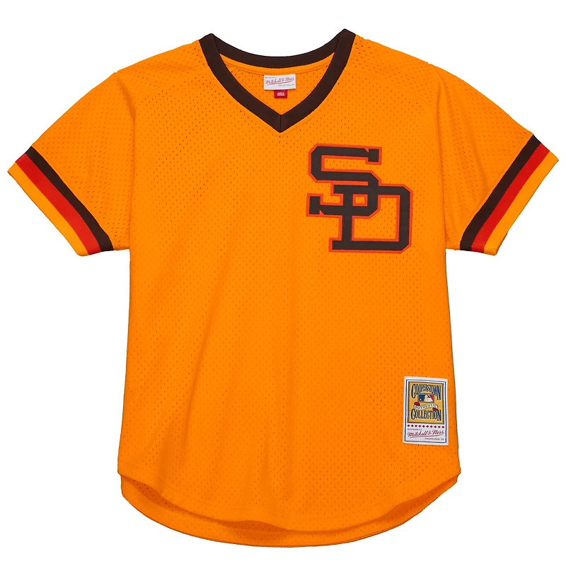 Men's Mitchell & Ness Tony Gwynn Gold San Diego Padres Big Tall Cooperstown Mesh Batting Practice Jersey