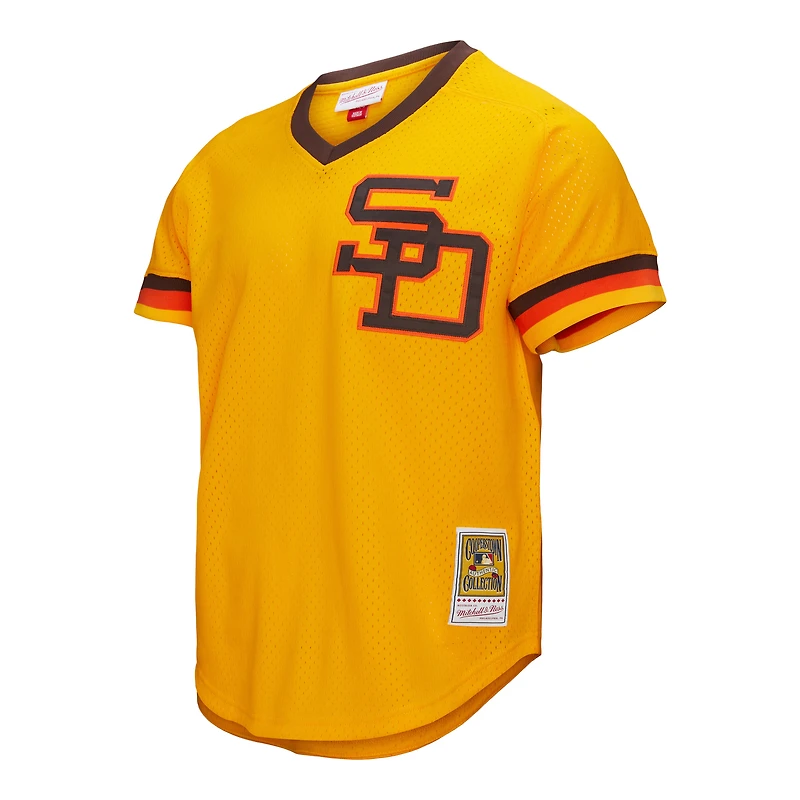 Men's Mitchell & Ness Tony Gwynn Gold San Diego Padres Big Tall Cooperstown Mesh Batting Practice Jersey