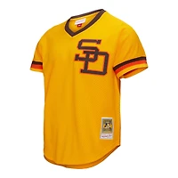 Men's Mitchell & Ness Tony Gwynn Gold San Diego Padres Big Tall Cooperstown Mesh Batting Practice Jersey