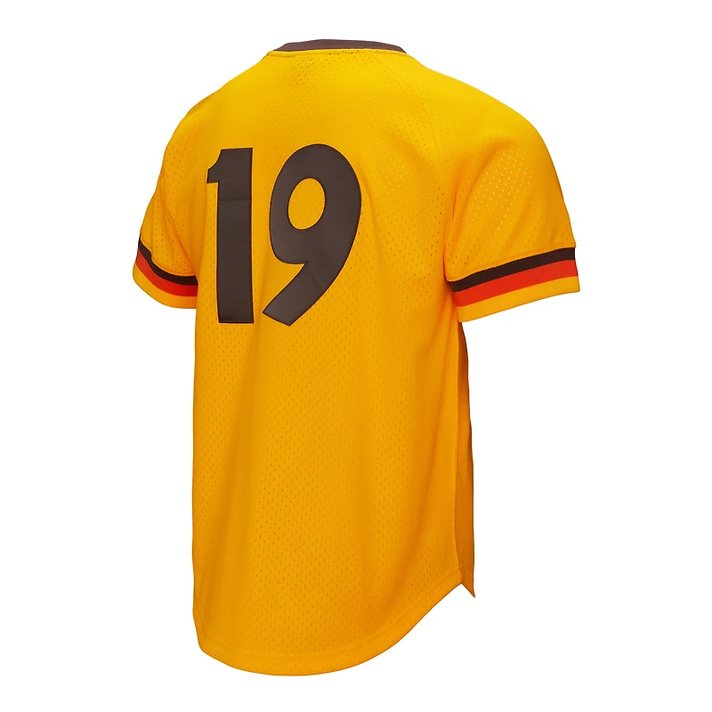 Men's Mitchell & Ness Tony Gwynn Gold San Diego Padres Big Tall Cooperstown Mesh Batting Practice Jersey