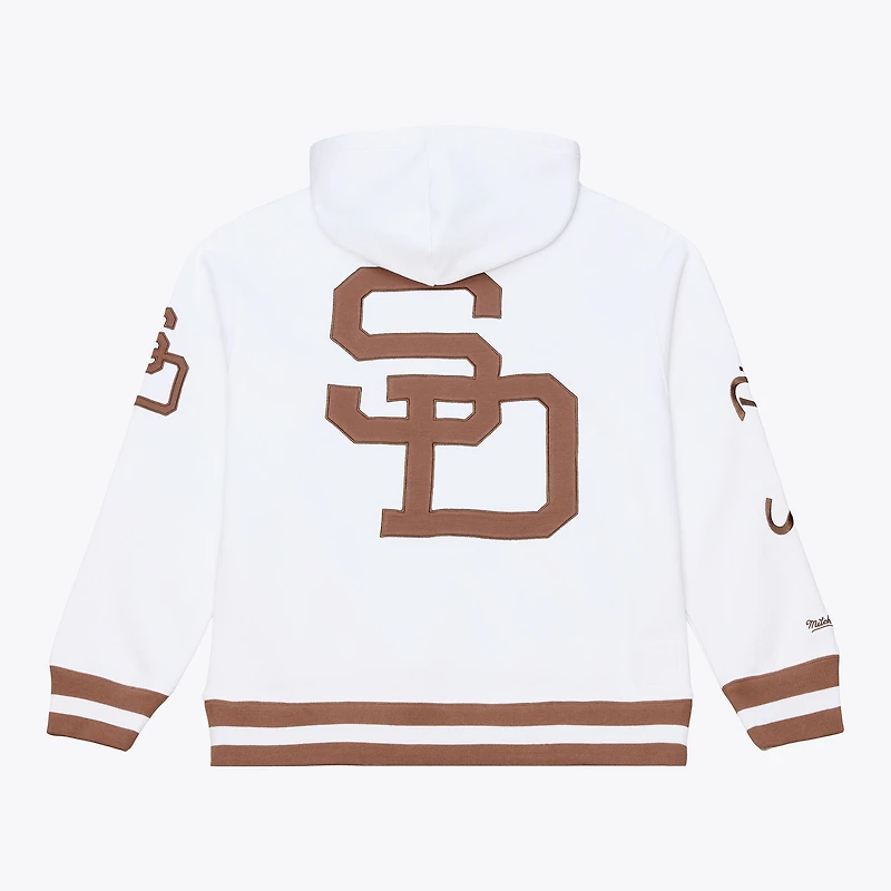 Men's Mitchell & Ness  White San Diego Padres Cooperstown Collection Fleece Hoodie