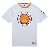 T-shirt blanc pour hommes Mitchell & Ness San Diego Padres Cooperstown Collection Player Legends Ringer