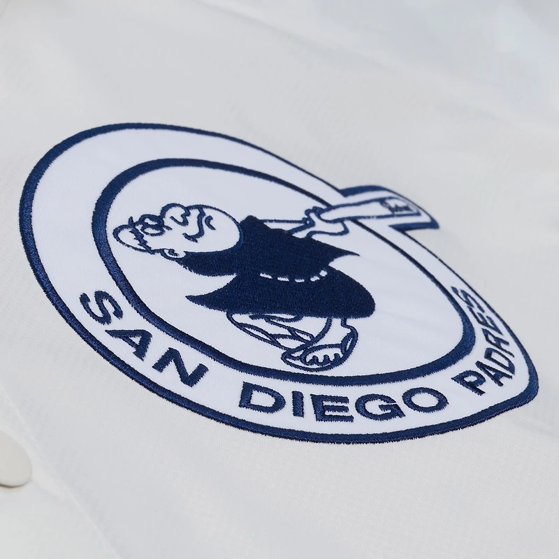Veste coupe-vent à capuche Mitchell & Ness blanche San Diego Padres Yacht Rock Coaches pour homme