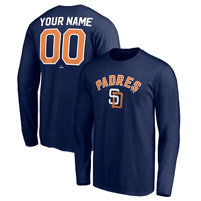 Men's Navy San Diego Padres Cooperstown Collection Winning Streak Custom Long Sleeve T-Shirt
