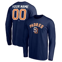 Men's Navy San Diego Padres Cooperstown Collection Winning Streak Custom Long Sleeve T-Shirt