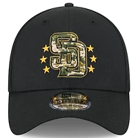 Casquette flexible 39THIRTY de la Journée des forces armées 2024 New Era pour hommes, noire, San Diego Padres