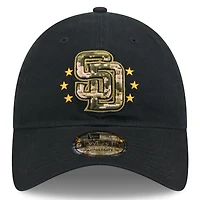 Casquette ajustable 9TWENTY pour la Journée des forces armées 2024 New Era noire des San Diego Padres pour hommes