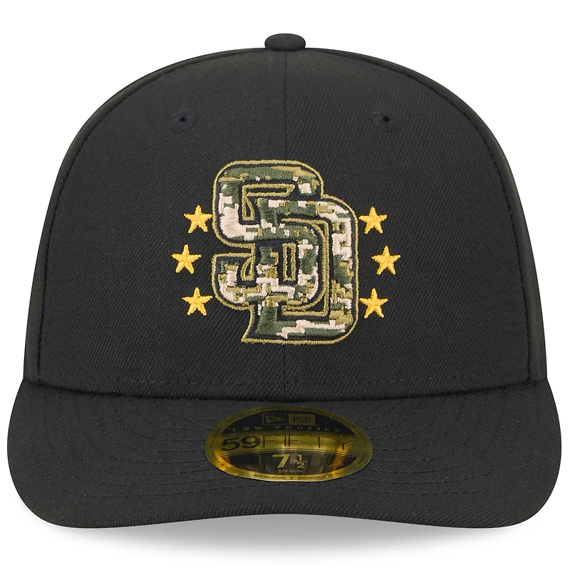 Casquette ajustée 59FIFTY à profil bas des San Diego Padres 2024 New Era pour hommes, noire