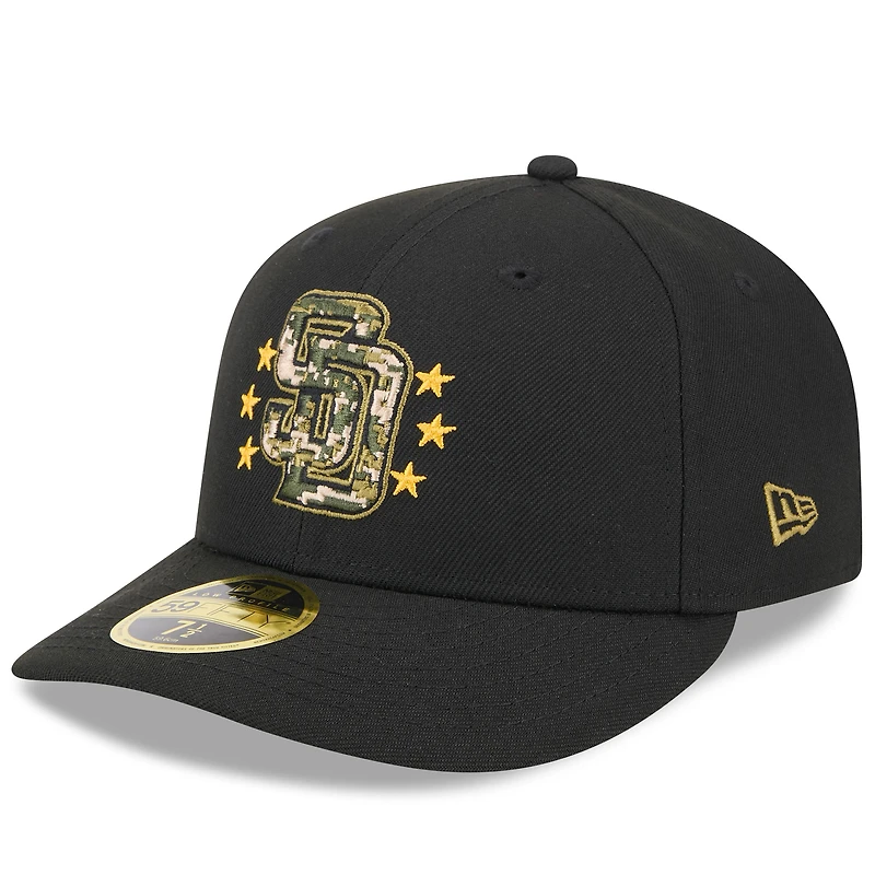 Casquette ajustée 59FIFTY à profil bas des San Diego Padres 2024 New Era pour hommes, noire
