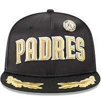 Casquette ajustée New Era noire des Padres de San Diego 2025 59FIFTY Day Gold Leaf pour homme