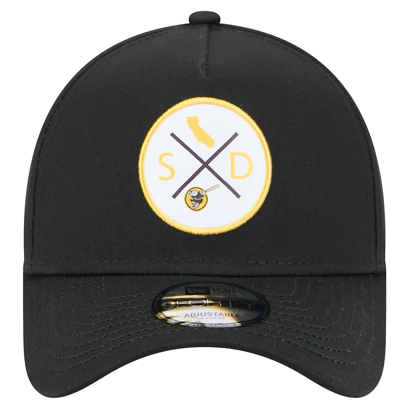 Casquette ajustable A-Frame 9FORTY San Diego Padres New Era noire pour homme