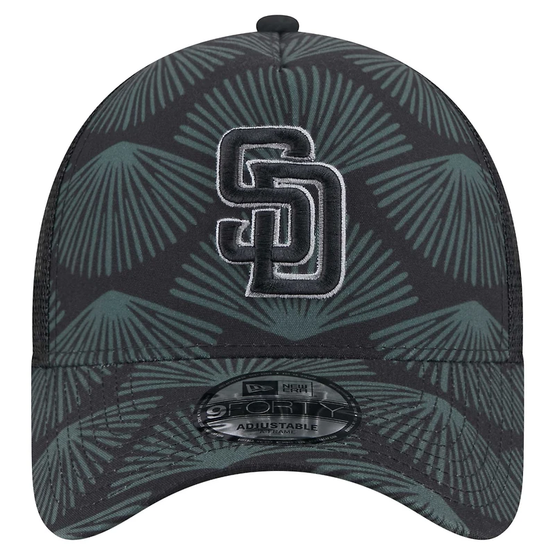 Casquette ajustable A-Frame Trucker 9FORTY San Diego Padres noire New Era pour homme