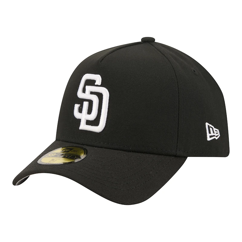 Men's New Era  Black San Diego Padres A-Frame 59FORTY Fitted Hat