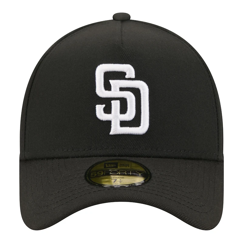 Men's New Era  Black San Diego Padres A-Frame 59FORTY Fitted Hat