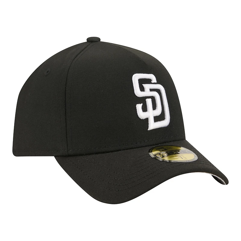 Casquette ajustée New Era noire San Diego Padres A-Frame 59FORTY pour homme