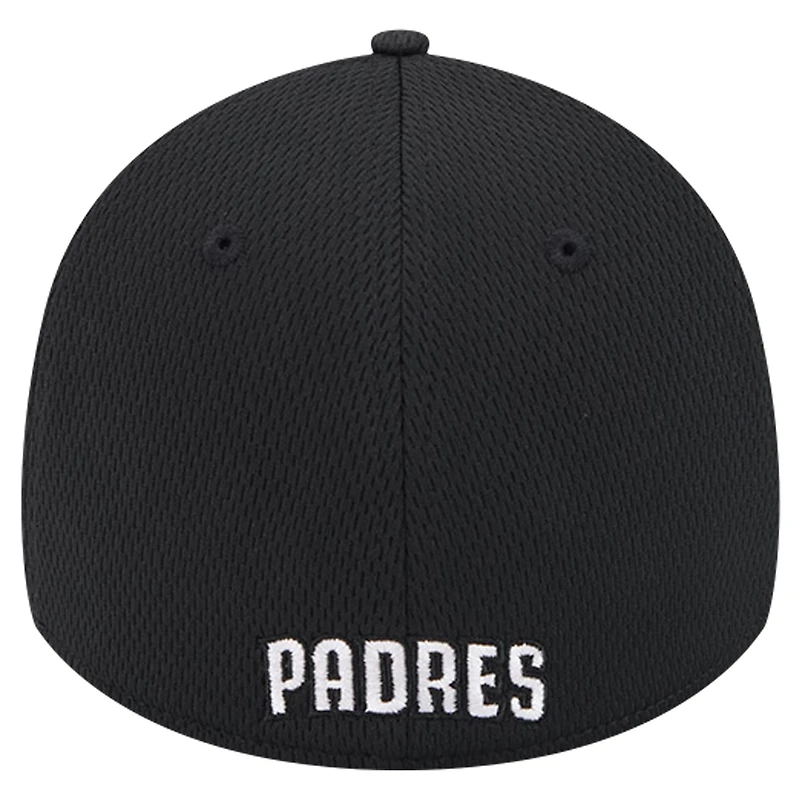 Casquette flexible Active Dash Mark 39THIRTY des San Diego Padres New Era noire pour hommes
