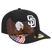 Men's New Era Black San Diego Padres Americana Bald Eagle Pre-Curved 59FIFTY Fitted Hat