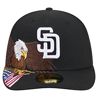 Men's New Era Black San Diego Padres Americana Bald Eagle Pre-Curved 59FIFTY Fitted Hat