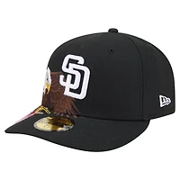 Men's New Era Black San Diego Padres Americana Bald Eagle Pre-Curved 59FIFTY Fitted Hat