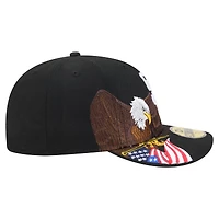Men's New Era Black San Diego Padres Americana Bald Eagle Pre-Curved 59FIFTY Fitted Hat