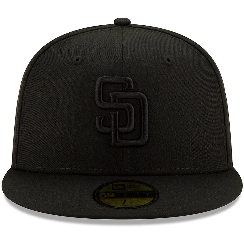 Casquette ajustée 59FIFTY San Diego Padres noire sur New Era pour homme