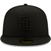 Casquette ajustée 59FIFTY San Diego Padres noire sur New Era pour homme