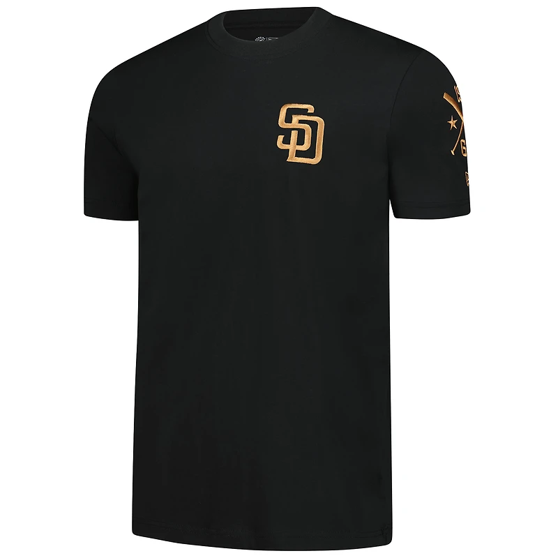 Men's New Era  Black San Diego Padres Bronze Logo with Cross Bats Established T-Shirt