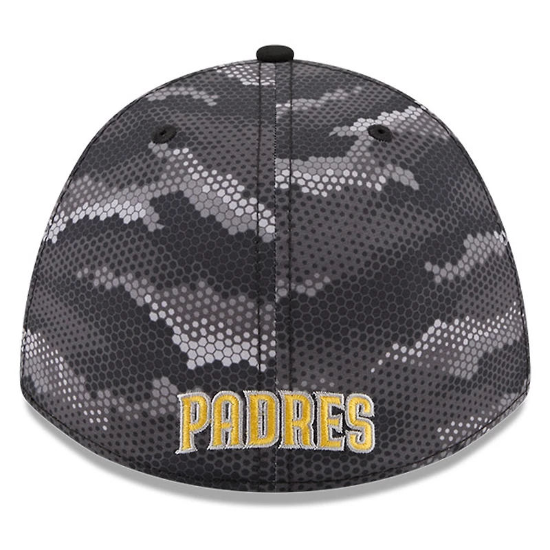 Men's New Era Black San Diego Padres Camo 39THIRTY A-Frame Flex Hat