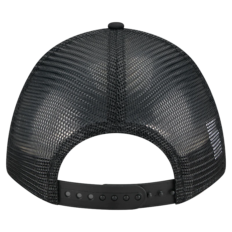 Casquette camionneur ajustable New Era noire San Diego Padres City Initial 9FORTY A-Frame M-Crown pour homme