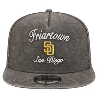 Casquette snapback New Era 9FIFTY noire pour homme, logo San Diego Padres City, style A-Frame.