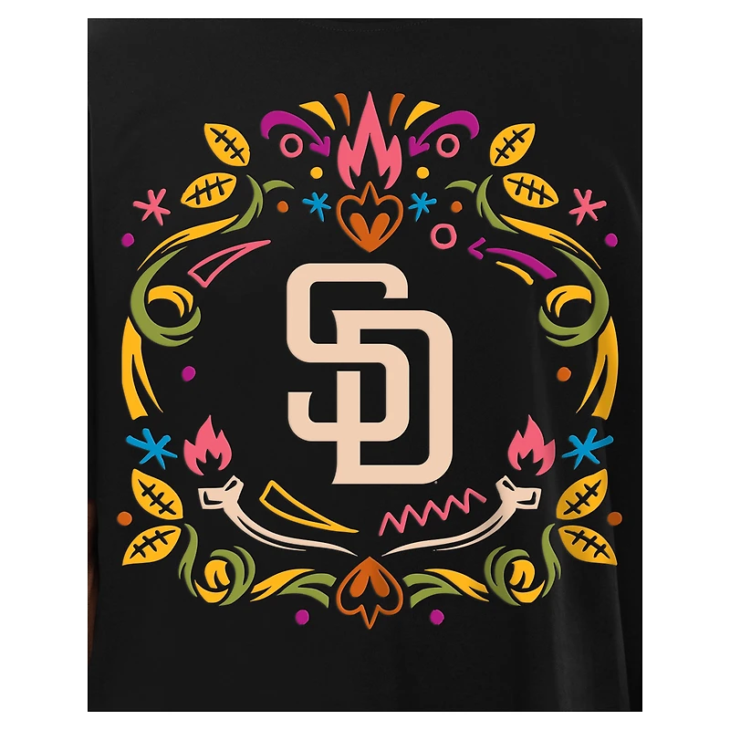 Men's New Era Black San Diego Padres Día de los Muertos T-Shirt