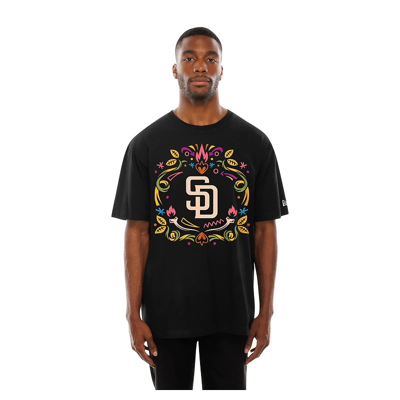 Men's New Era Black San Diego Padres Día de los Muertos T-Shirt