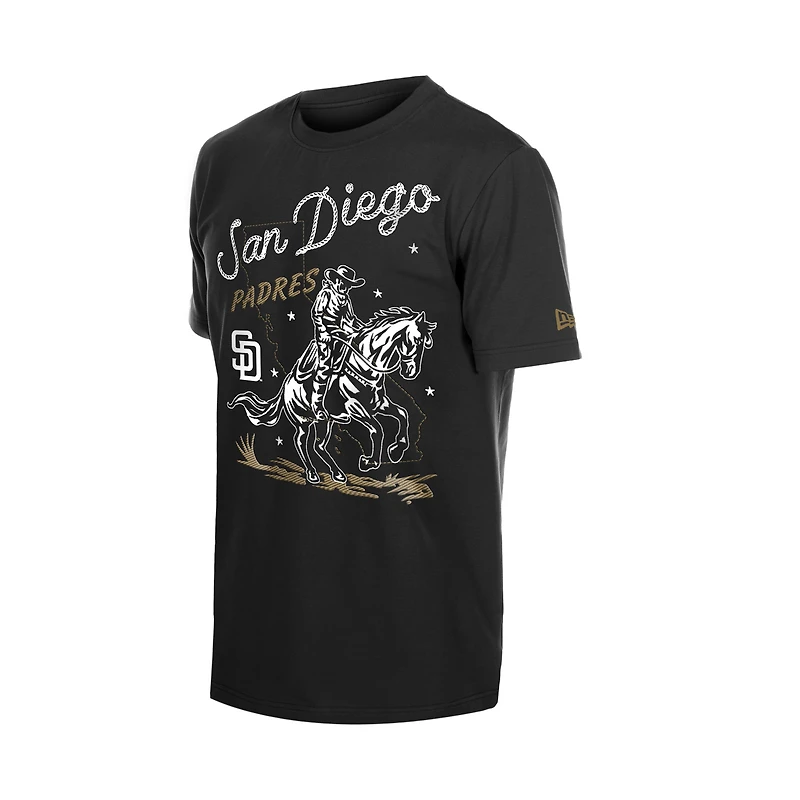 Men's New Era Black San Diego Padres Injection Lifestyle Urban Ranchwear T-Shirt