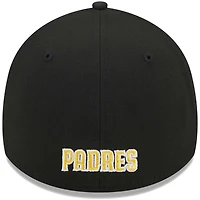 Men's New Era Black San Diego Padres Logo 39THIRTY Flex Hat