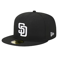 Men's New Era Black San Diego Padres Logo 59FIFTY Fitted Hat