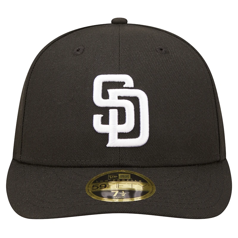 Men's New Era Black San Diego Padres Low Profile 59FIFTY Fitted Hat