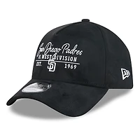 Men's New Era  Black San Diego Padres Script Text 9FORTY A-Frame Adjustable Hat