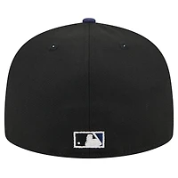 Casquette ajustée 59FIFTY Shadow Stitch noire New Era pour homme avec logo San Diego Padres