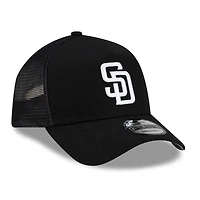 Men's New Era San Diego Padres Side Script 9FORTY A-Frame Trucker Adjustable Hat