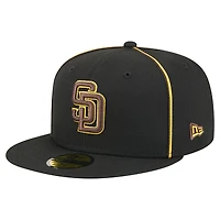 Casquette ajustée 59FIFTY noire New Era pour homme, motif Soutache des Padres de San Diego