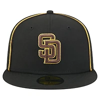 Casquette ajustée 59FIFTY noire New Era pour homme, motif Soutache des Padres de San Diego