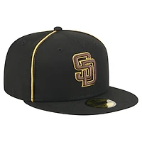 Casquette ajustée 59FIFTY noire New Era pour homme, motif Soutache des Padres de San Diego