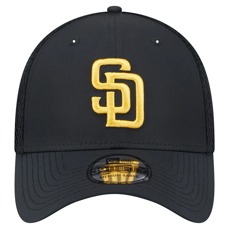 Casquette flexible 39THIRTY Team Tone des San Diego Padres New Era noire pour hommes