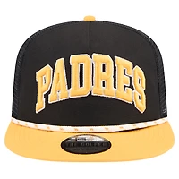 Men's New Era Black San Diego Padres Throwback Meshback Golfer Hat