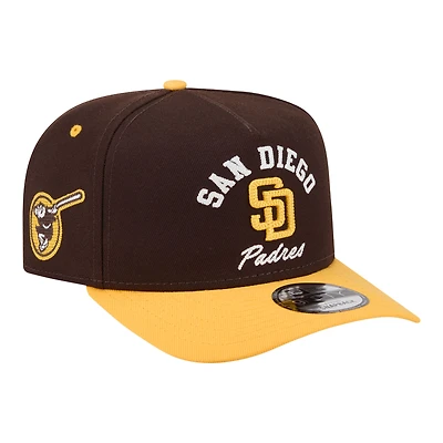 Men's New Era Brown/Gold San Diego Padres Arched A-Frame 9FIFTY Adjustable Hat