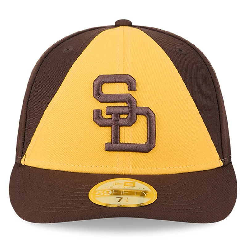 Casquette ajustée à profil bas New Era 59FIFTY marron/or pour homme, édition Temple de la renommée du baseball des Padres San Diego