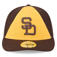 Casquette ajustée à profil bas New Era 59FIFTY marron/or pour homme, édition Temple de la renommée du baseball des Padres San Diego