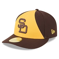 Casquette ajustée à profil bas New Era 59FIFTY marron/or pour homme, édition Temple de la renommée du baseball des Padres San Diego