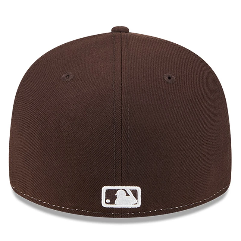 Casquette ajustée à profil bas New Era 59FIFTY marron/or pour homme, édition Temple de la renommée du baseball des Padres San Diego