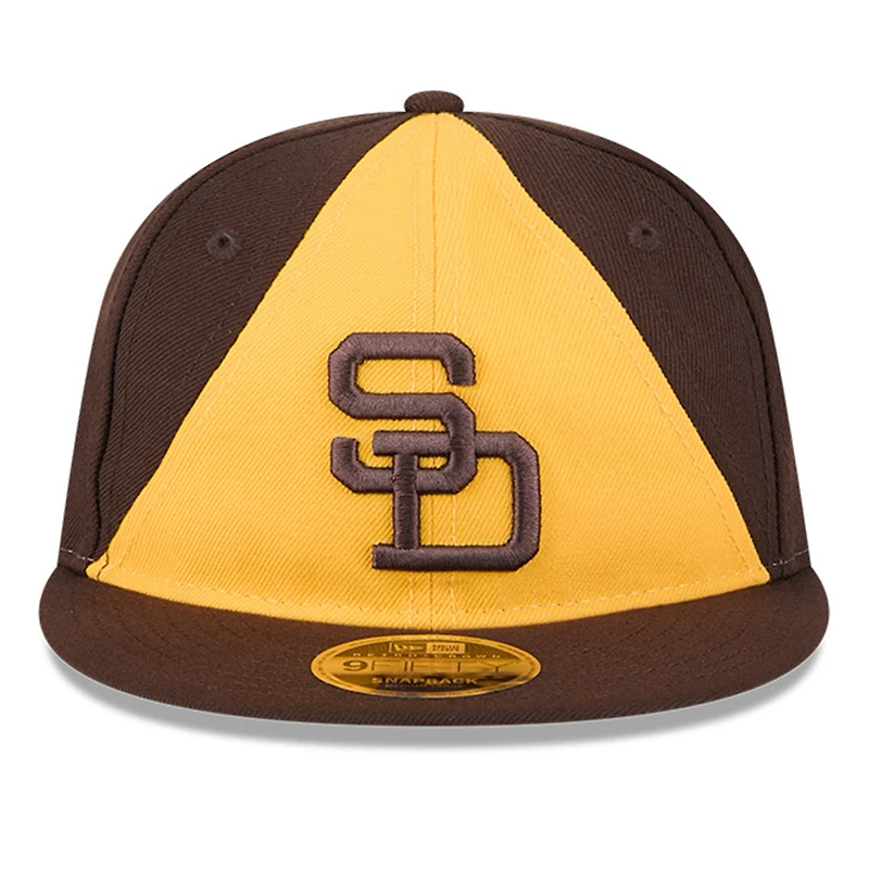 Casquette ajustable New Era marron/doré 9FIFTY pour homme, motif rétro du Temple de la renommée baseball des Padres San Diego